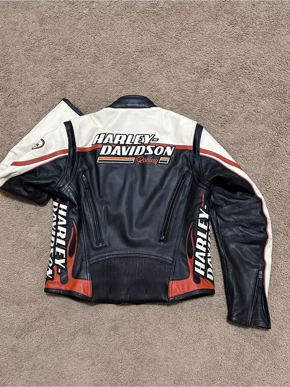 Harley-Davidson Screamin Eagle Racing Genuine Leather Jacket WOMENS LG - Picture 7 of 16